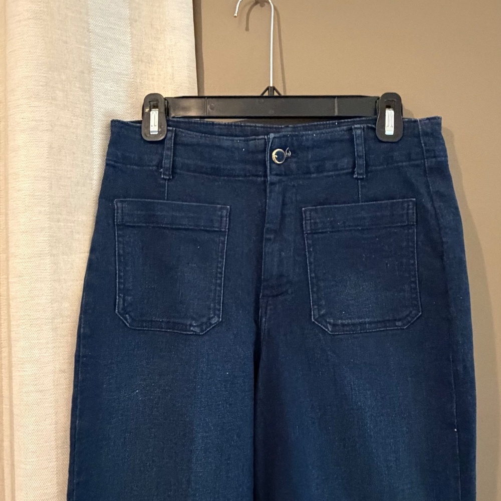 Bagatelle Collection High Rise Wide Leg Crop Jean Dark Blue, Size 28 - Picture 2 of 14